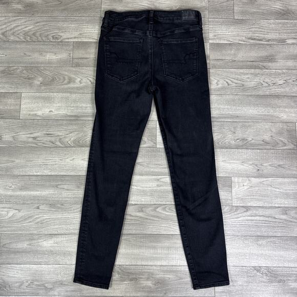 American Eagle Hi-Rise Jegging Skinny Jeans Black Wash sz 10 - Picture 7 of 8